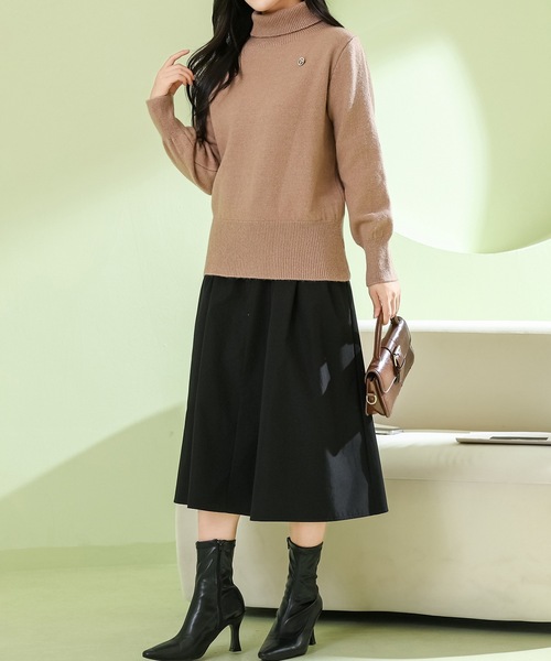 Lace Ladies(レースレディース)の「ソリッドカラー ハイネック もちもち リブ ニット プルオーバー(ニット/セーター・レディース・モカ/ブラック/ホワイト/グレー・FREE)」の15枚目の写真