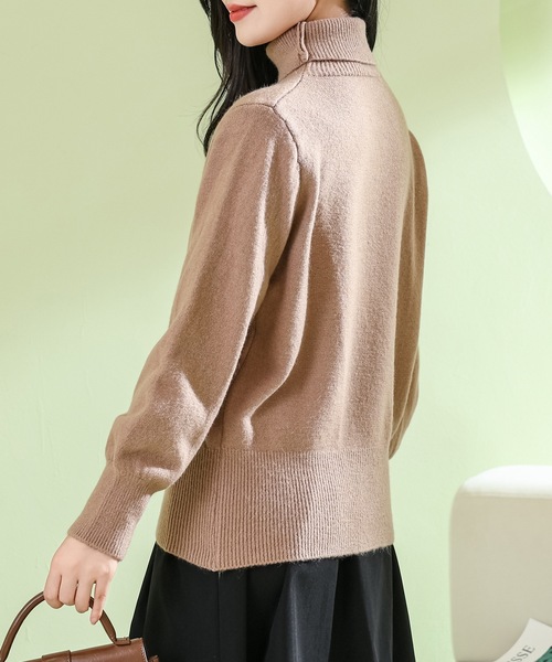 Lace Ladies(レースレディース)の「ソリッドカラー ハイネック もちもち リブ ニット プルオーバー(ニット/セーター・レディース・モカ/ブラック/ホワイト/グレー・FREE)」の17枚目の写真