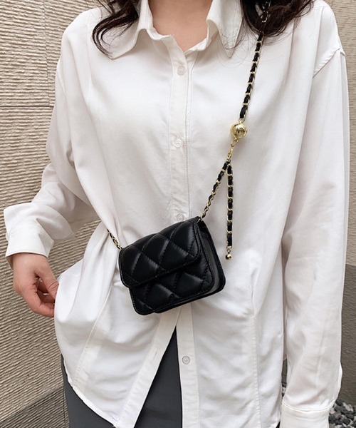 Mignonjour(ミニョンジュール)の「Mignonjour/キルティングミニチェーンバッグ M2493(ショルダーバッグ・レディース・ブラック/シルバー/ブラウン/ゴールド・FREE)」の5枚目の写真