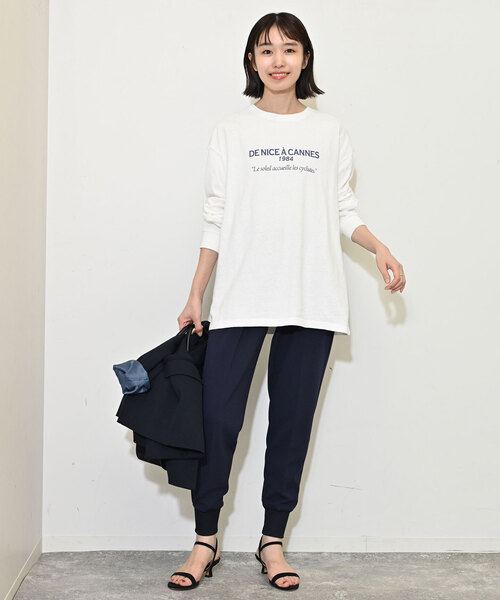 SLOBE IENA（スローブイエナ）の「ビンテージ風ロゴロンTEE（Tシャツ/カットソー・レディース・ホワイト/ボルドー/チャコールグレー・FREE）」の9枚目の写真