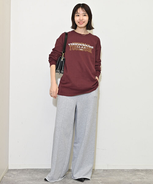 SLOBE IENA（スローブイエナ）の「ビンテージ風ロゴロンTEE（Tシャツ/カットソー・レディース・ホワイト/ボルドー/チャコールグレー・FREE）」の15枚目の写真