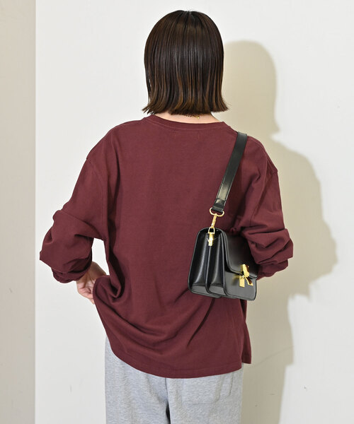 SLOBE IENA（スローブイエナ）の「ビンテージ風ロゴロンTEE（Tシャツ/カットソー・レディース・ホワイト/ボルドー/チャコールグレー・FREE）」の22枚目の写真