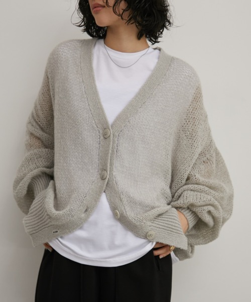Aunt Marie's(アントマリーズ)の「モヘアライクルーズカーディガン(カーディガン/ボレロ・レディース・ライトグレー/ブラウン/ピンク・FREE)」の11枚目の写真