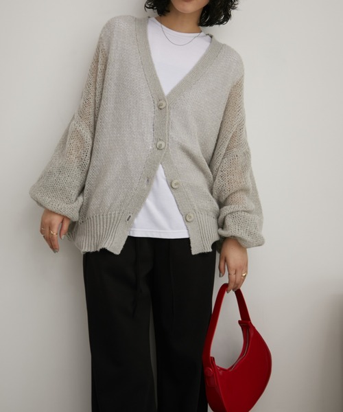 カーディガン モヘアライクルーズフィットニットカーディガン レディース セール】モヘアライクルーズカーディガン（カーディガン/ボレロ