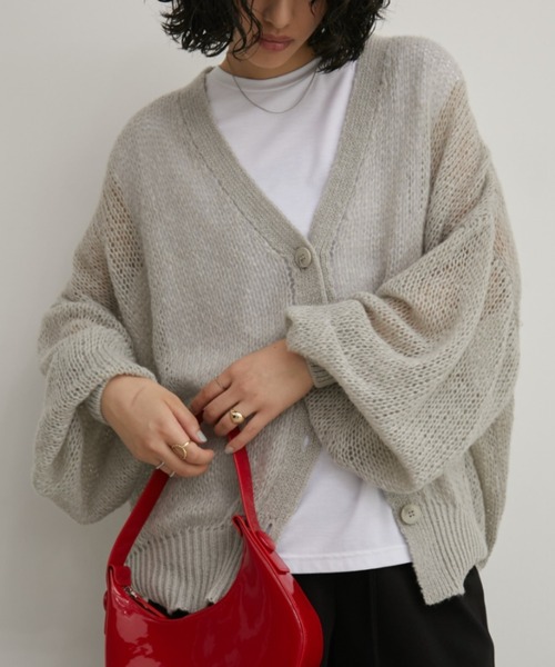 Aunt Marie's(アントマリーズ)の「モヘアライクルーズカーディガン(カーディガン/ボレロ・レディース・ライトグレー/ブラウン/ピンク・FREE)」の14枚目の写真