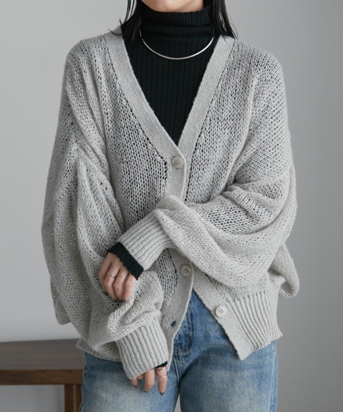 カーディガン モヘアライクルーズフィットニットカーディガン レディース モヘアライクルーズフィットカーディガン | ファッション通販