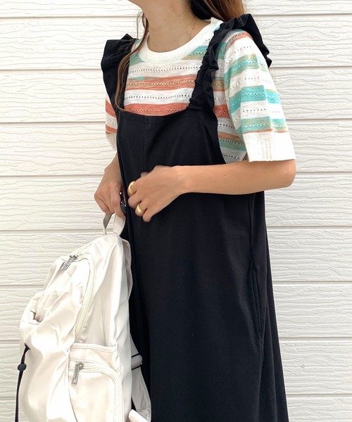 Q（キュー）の「マルチボーダーニット（ニット/セーター・レディース・ピンク系その他/マルチ・MEDIUM）」の14枚目の写真