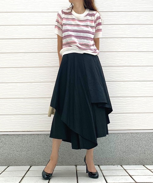 Q（キュー）の「マルチボーダーニット（ニット/セーター・レディース・ピンク系その他/マルチ・MEDIUM）」の22枚目の写真