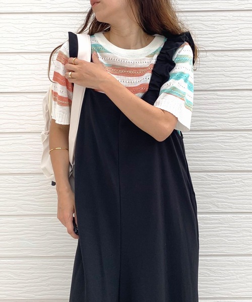 Q（キュー）の「マルチボーダーニット（ニット/セーター・レディース・ピンク系その他/マルチ・MEDIUM）」の15枚目の写真