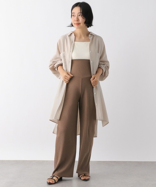 LEPSIM（レプシィム）の「【産前・産後対応】マタニティ／リブワイドパンツ　133323（マタニティウェア/グッズ・レディース・ブラウン/ブラック/チャコールグレー・FREE）」の21枚目の写真