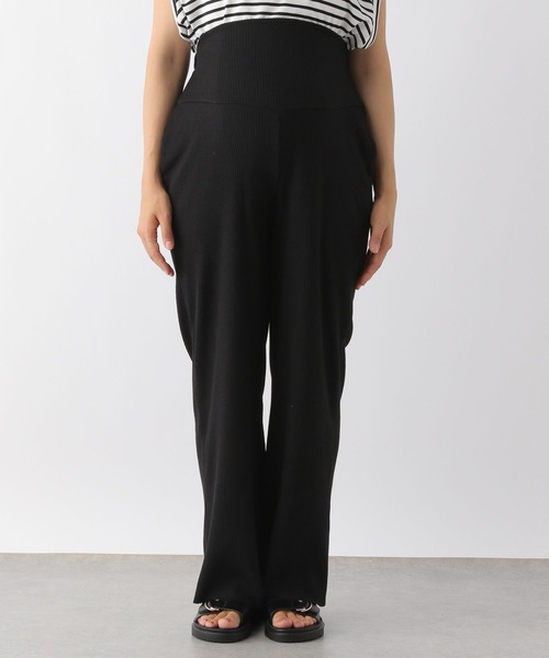 LEPSIM（レプシィム）の「【産前・産後対応】マタニティ／リブワイドパンツ　133323（マタニティウェア/グッズ・レディース・ブラウン/ブラック/チャコールグレー・FREE）」の14枚目の写真