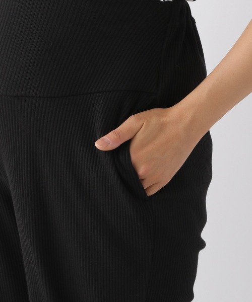 LEPSIM（レプシィム）の「【産前・産後対応】マタニティ／リブワイドパンツ　133323（マタニティウェア/グッズ・レディース・ブラウン/ブラック/チャコールグレー・FREE）」の9枚目の写真