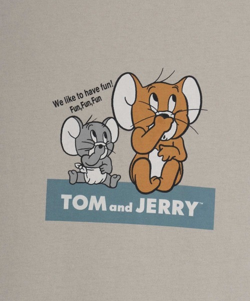 Tom＆Jerry（トムアンドジェリー）の「Tom and Jerry/トムとジェリー タフィー イラストプリント ロンT 長袖 レディース メンズ（Tシャツ/カットソー・レディース・ブラック/ベージュ/オフホワイト/サックスブルー・LL/M/L）」の9枚目の写真