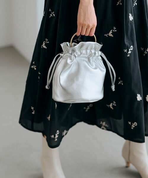 grove（グローブ）の「◆【雑誌掲載】リングドロストショルダー（ショルダーバッグ・レディース・シルバー/ブラック/ブラック系1・00）」の3枚目の写真