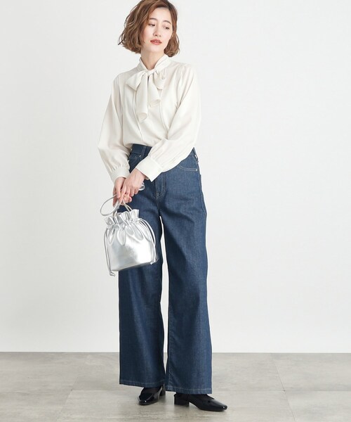 grove（グローブ）の「◆【雑誌掲載】リングドロストショルダー（ショルダーバッグ・レディース・シルバー/ブラック/ブラック系1・00）」の5枚目の写真