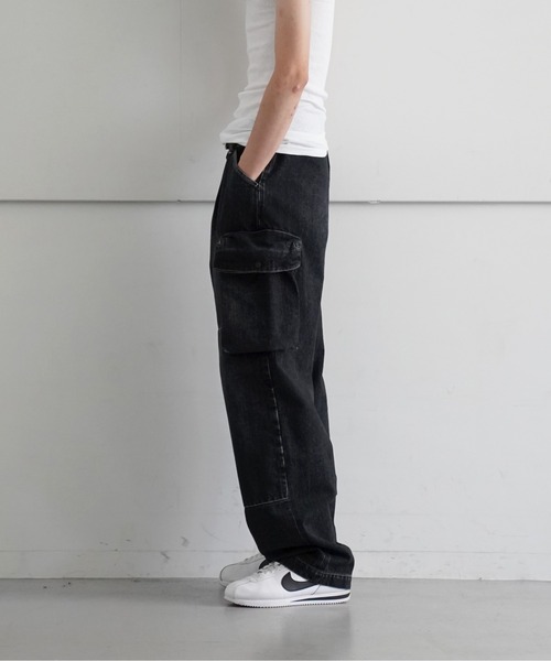 WhoWhat(フーワット)の「who what SELVEDGE DENIM CARGO PANTS(カーゴパンツ・メンズ・ブラック・M)」の7枚目の写真