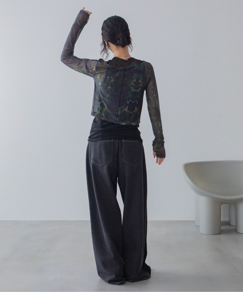 VACANCY(ヴァカンシー)の「ハイネックレイヤード2wayシアートップス(Tシャツ/カットソー・レディース・グリーン/ブルー/ブラック・FREE)」の14枚目の写真