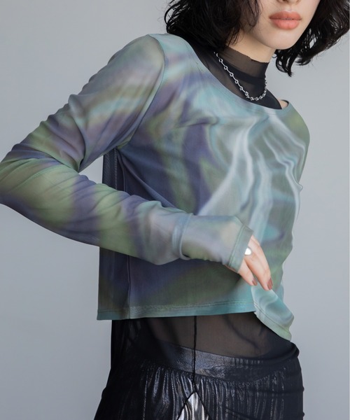 VACANCY(ヴァカンシー)の「ハイネックレイヤード2wayシアートップス(Tシャツ/カットソー・レディース・グリーン/ブルー/ブラック・FREE)」の18枚目の写真
