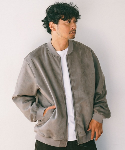 BAYFLOW（ベイフロー）の「[着心地アップグレード]クラフトスエードブルゾン（ブルゾン・メンズ・ブラウン/グレー/ブラック・LARGE/MEDIUM/SMALL）」の3枚目の写真