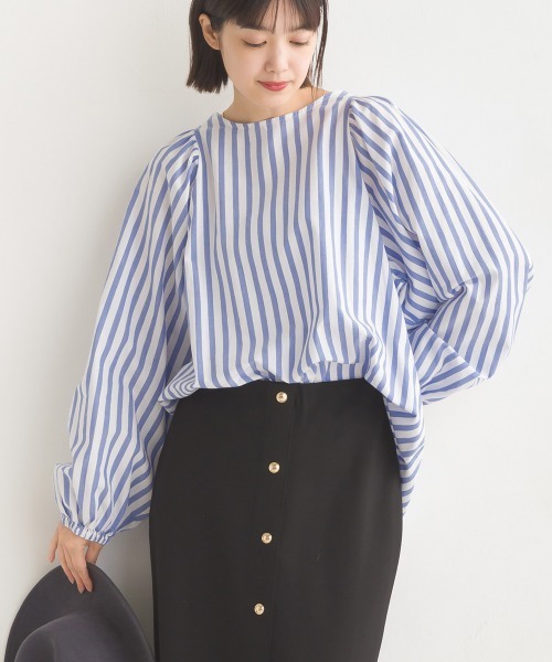 OMNES(オムネス)の「製品洗いコットンブロードボリューム袖ブラウス(シャツ/ブラウス・レディース・ブラック系その他/ブラック系その他2/グレー系その他/ブルー系その他/ホワイト/ライトグレー/ベージュ系その他/ベージュ系その他2・FREE)」の8枚目の写真