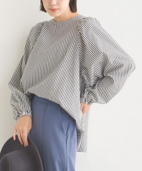 OMNES(オムネス)の「製品洗いコットンブロードボリューム袖ブラウス(シャツ/ブラウス・レディース・ブラック系その他/ブラック系その他2/グレー系その他/ブルー系その他/ホワイト/ライトグレー/ベージュ系その他/ベージュ系その他2・FREE)」の15枚目の写真