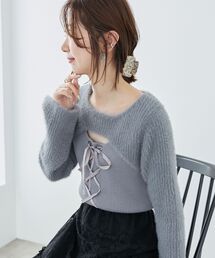 MAJESTIC LEGON | デコルテオープンレースアップニット(ニット/セーター)