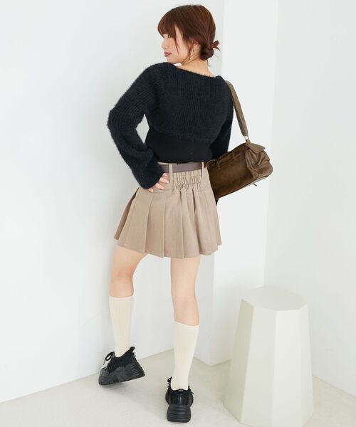 MAJESTIC LEGON（マジェスティックレゴン）の「デコルテオープンレースアップニット（ニット/セーター・レディース・チャコールグレー/アイボリー/ピンク/ボルドー/ブラック・MEDIUM）」の16枚目の写真