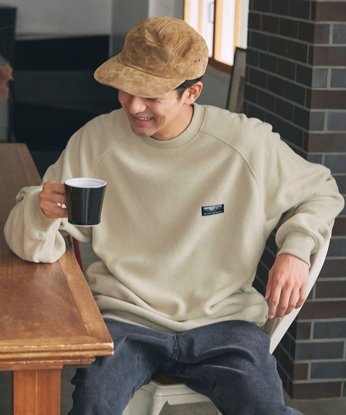 THE CRAFT CREW PRODUCTS（ザクラフトクループロダクツ）の「マルチファンクショナル ビッグシルエット ラグランスリーブフリースプルオーバー【THE CRAFT CREW PRODUCTS】（スウェット・メンズ・チャコール/ネイビー/ダークブラウン/ブラック/グレイッシュベージュ/アイボリー/グレー/ダークグリーン/ワイン/モカ/ブラック系・S/M/L）」の8枚目の写真