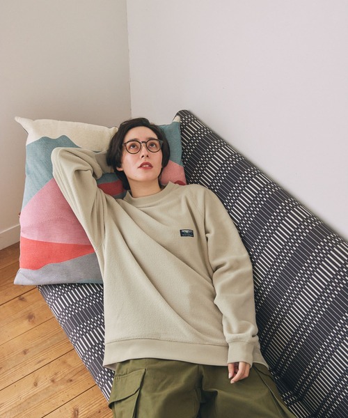 THE CRAFT CREW PRODUCTS（ザクラフトクループロダクツ）の「マルチファンクショナル ビッグシルエット ラグランスリーブフリースプルオーバー【THE CRAFT CREW PRODUCTS】（スウェット・メンズ・チャコール/ネイビー/ダークブラウン/ブラック/グレイッシュベージュ/アイボリー/グレー/ダークグリーン/ワイン/モカ/ブラック系・S/M/L）」の20枚目の写真