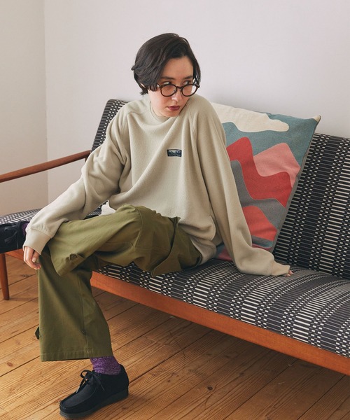 THE CRAFT CREW PRODUCTS（ザクラフトクループロダクツ）の「マルチファンクショナル ビッグシルエット ラグランスリーブフリースプルオーバー【THE CRAFT CREW PRODUCTS】（スウェット・メンズ・チャコール/ネイビー/ダークブラウン/ブラック/グレイッシュベージュ/アイボリー/グレー/ダークグリーン/ワイン/モカ/ブラック系・S/M/L）」の21枚目の写真