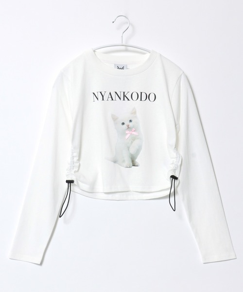 Salong hameu(サロン ハミュー)の「神保町にゃんこ堂 猫フォトプリント ラグランロンT レディース/ねこ/カレッジロゴ/長袖/ピチT(Tシャツ/カットソー・レディース・ホワイト/ブラック/ピンク/ホワイト×ブラック/ブラック×ホワイト/ホワイト系その他/ブラック系その他/ピンク系その他/ピンク系その他2・M)」の4枚目の写真