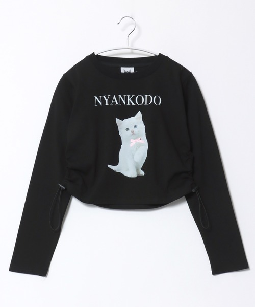 Salong hameu(サロン ハミュー)の「神保町にゃんこ堂 猫フォトプリント ラグランロンT レディース/ねこ/カレッジロゴ/長袖/ピチT(Tシャツ/カットソー・レディース・ホワイト/ブラック/ピンク/ホワイト×ブラック/ブラック×ホワイト/ホワイト系その他/ブラック系その他/ピンク系その他/ピンク系その他2・M)」の2枚目の写真