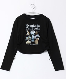 Salong hameu（サロン ハミュー）の「神保町にゃんこ堂 猫フォトプリント ラグランロンT レディース/ねこ/カレッジロゴ/長袖/ピチT（Tシャツ/カットソー）」