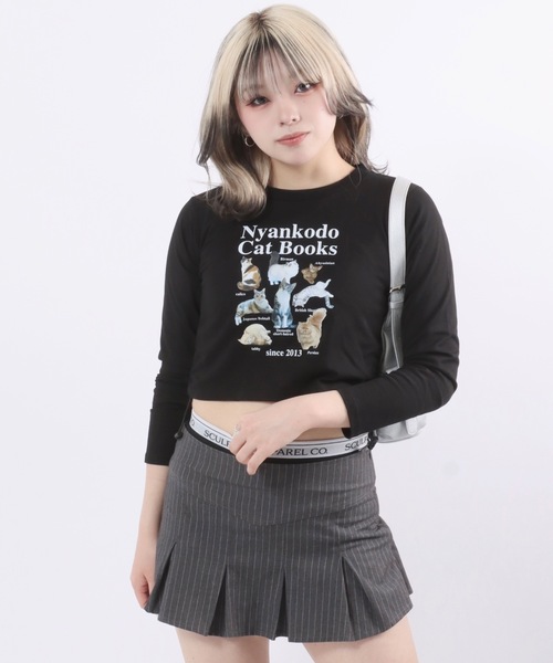 Salong hameu(サロン ハミュー)の「神保町にゃんこ堂 猫フォトプリント ラグランロンT レディース/ねこ/カレッジロゴ/長袖/ピチT(Tシャツ/カットソー・レディース・ホワイト/ブラック/ピンク/ホワイト×ブラック/ブラック×ホワイト/ホワイト系その他/ブラック系その他/ピンク系その他/ピンク系その他2・M)」の16枚目の写真