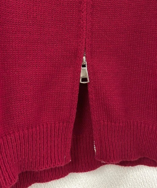 美品　Titleist ダブルジップアップセーター クリーム/レッド　サイズL LADY LIKE ニット セーター ダブルファスナー襟付きニット