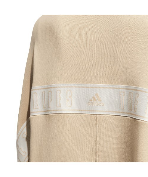adidas（アディダス）の「アディダス adidas ワーディング ルーズフィット フレンチテリーワンピース（ワンピース・レディース・ベージュ/ダークグレー・S/M/L/XL）」の6枚目の写真