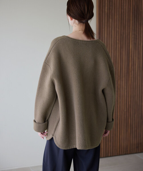 SLOBE IENA（スローブイエナ）の「ダブルフェイスニットブルゾン（ブルゾン・レディース・ブラウン/チャコールグレー・FREE）」の21枚目の写真