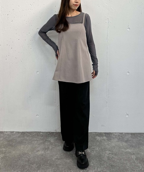 archives（アルシーヴ）の「ダブルストラップミニキャミワンピース（ワンピース・レディース・ブラック/グレイッシュベージュ/モカ・MEDIUM）」の11枚目の写真