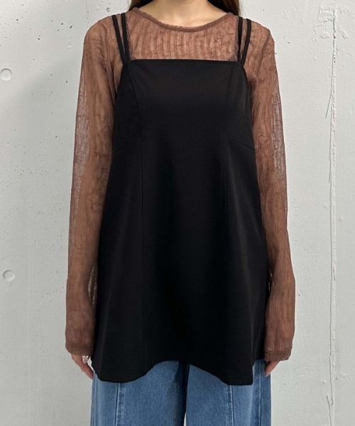 archives（アルシーヴ）の「ダブルストラップミニキャミワンピース（ワンピース・レディース・ブラック/グレイッシュベージュ/モカ・MEDIUM）」の12枚目の写真