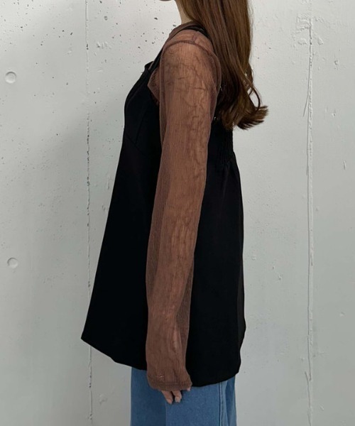 archives（アルシーヴ）の「ダブルストラップミニキャミワンピース（ワンピース・レディース・ブラック/グレイッシュベージュ/モカ・MEDIUM）」の13枚目の写真