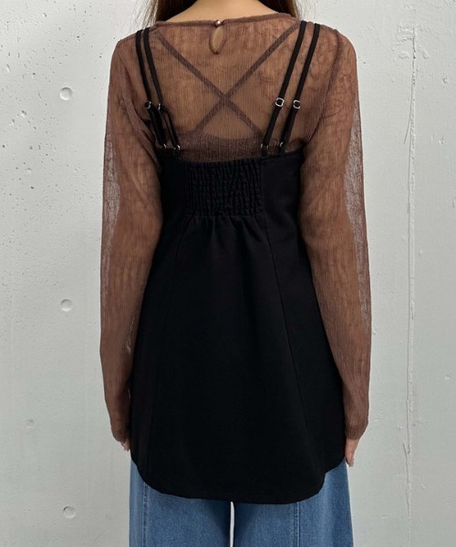 archives（アルシーヴ）の「ダブルストラップミニキャミワンピース（ワンピース・レディース・ブラック/グレイッシュベージュ/モカ・MEDIUM）」の14枚目の写真