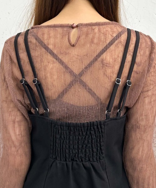 archives（アルシーヴ）の「ダブルストラップミニキャミワンピース（ワンピース・レディース・ブラック/グレイッシュベージュ/モカ・MEDIUM）」の16枚目の写真