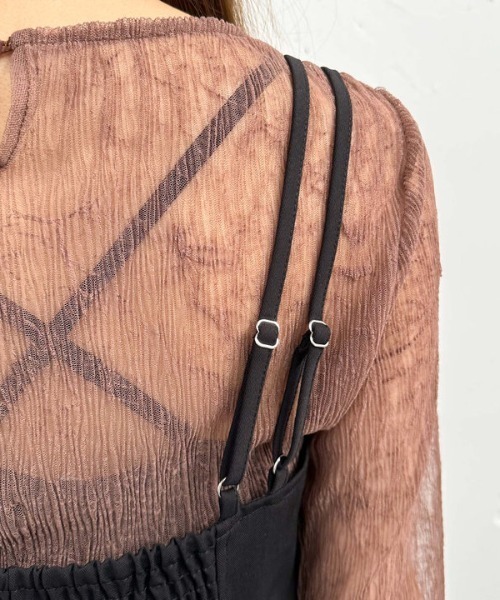 archives（アルシーヴ）の「ダブルストラップミニキャミワンピース（ワンピース・レディース・ブラック/グレイッシュベージュ/モカ・MEDIUM）」の17枚目の写真