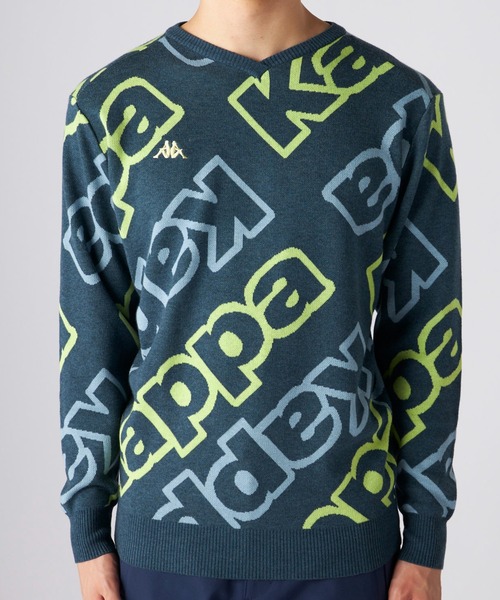 Kappa（カッパ）の「ロゴジャガード　Vネックセーター（ニット/セーター・メンズ・グリーン/ブラック・MEDIUM/LARGE/X-LARGE）」の10枚目の写真