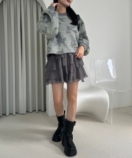one after another NICE CLAUP(ワンアフターアナザーナイスクラップ)の「【ZOZOTOWN限定商品】フラワージャガードニット(ニット/セーター・レディース・アイボリー/グレー/モカ・FREE)」の21枚目の写真