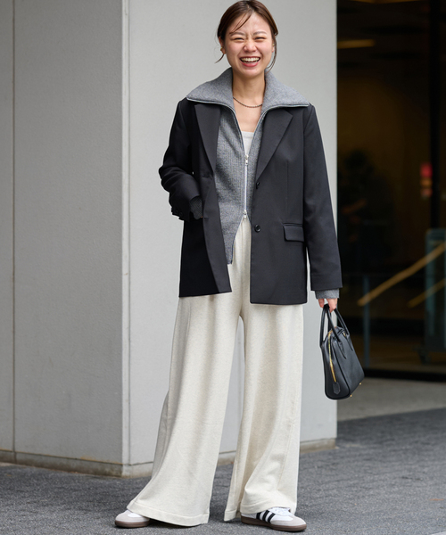 JOURNAL STANDARD relume（ジャーナルスタンダード　レリューム）の「シングルブレストテーラードジャケット（テーラードジャケット・レディース・ブラック/カーキ/チャコールグレー・FREE）」の4枚目の写真