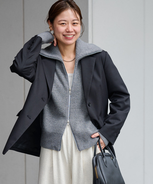 JOURNAL STANDARD relume（ジャーナルスタンダード　レリューム）の「シングルブレストテーラードジャケット（テーラードジャケット・レディース・ブラック/カーキ/チャコールグレー・FREE）」の8枚目の写真