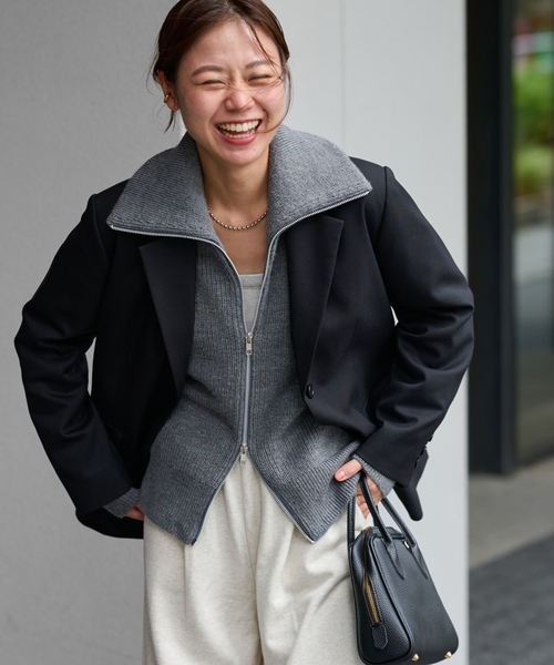 JOURNAL STANDARD relume（ジャーナルスタンダード　レリューム）の「シングルブレストテーラードジャケット（テーラードジャケット・レディース・ブラック/カーキ/チャコールグレー・FREE）」の10枚目の写真