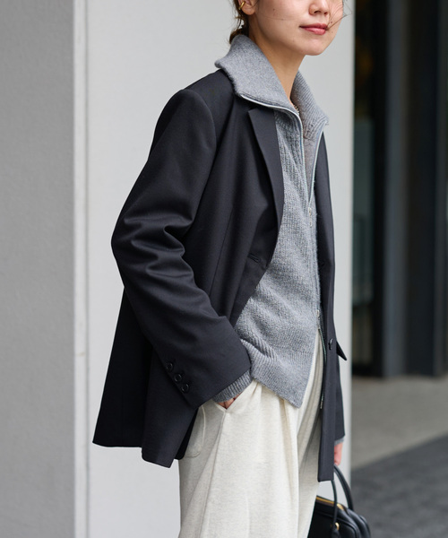 JOURNAL STANDARD relume（ジャーナルスタンダード　レリューム）の「シングルブレストテーラードジャケット（テーラードジャケット・レディース・ブラック/カーキ/チャコールグレー・FREE）」の12枚目の写真