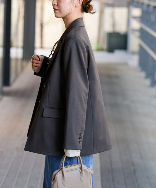 JOURNAL STANDARD relume（ジャーナルスタンダード　レリューム）の「シングルブレストテーラードジャケット（テーラードジャケット・レディース・ブラック/カーキ/チャコールグレー・FREE）」の18枚目の写真